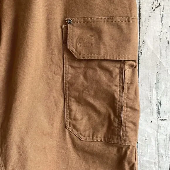 Duluth Trading Mens Flex Fire Hose Pants Size 40x29 Relaxed Fit Khaki Workwear - Picture 4 of 13